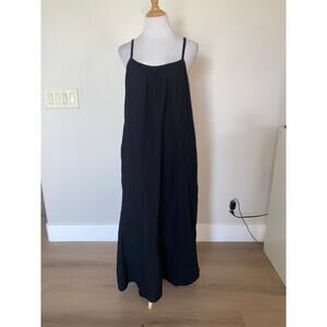 Sol Angeles Dress  Gauzy Maxi Black  Spaghetti Straps Tieback Flowy NWT XL/XXL
